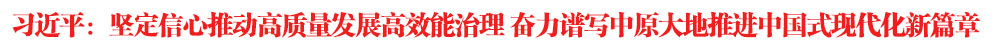 習(xí)近平：堅定信心推動高質(zhì)量發(fā)展高效能治理 奮力譜寫中原大地推進中國式現(xiàn)代化新篇章