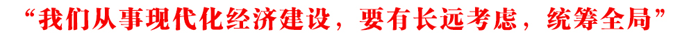 “我們從事現(xiàn)代化經(jīng)濟(jì)建設(shè)，要有長遠(yuǎn)考慮，統(tǒng)籌全局”